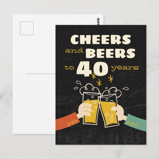 Kaas en bier tot 40 jaar na geboorte briefkaart (Voorkant / Achterkant)