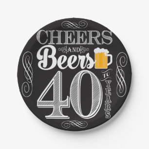 Kaas en bier tot 40 jaar Papier Bord 7 inch