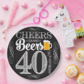 Kaas en bier tot 40 jaar Papier Bord 9" (Feest)