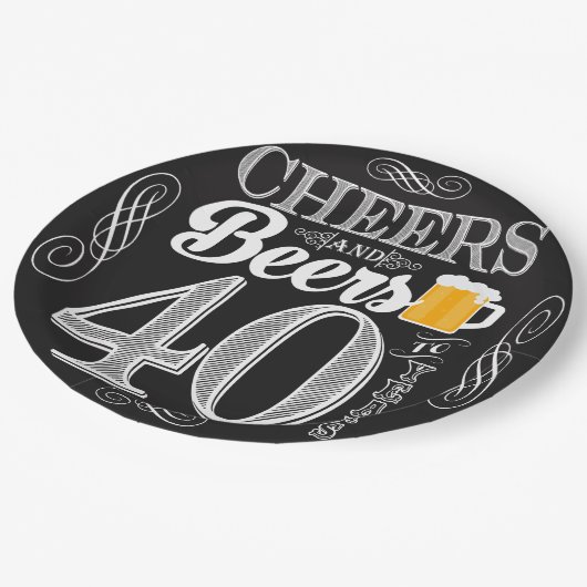 Kaas en bier tot 40 jaar Papier Bord 9" (Gekanteld)