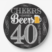 Kaas en bier tot 40 jaar Papier Bord 9" (Voorkant)