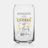 Kaas en bier tot 40 jaar verjaardag blikvorm glas (Voorkant)
