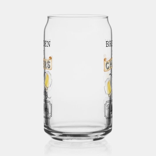 Kaas en bier tot 40 jaar verjaardag blikvorm glas (Rechts)