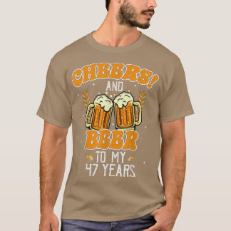 Kaas en bier tot 47 jaar 47e Funny Birthday P T-shirt