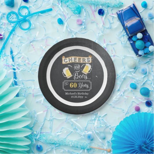 Kaas en bier tot 60 jaar Bord op jaarpapier (Feest)