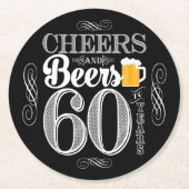 Kaas en bier tot 60 jaar Drink kust Ronde Kartonnen Onderzetter (Voorkant)