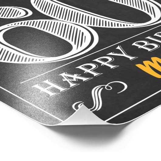 Kaas en bier tot 60 jaar Happy Birthday Sign Foto Afdruk (Hoek)