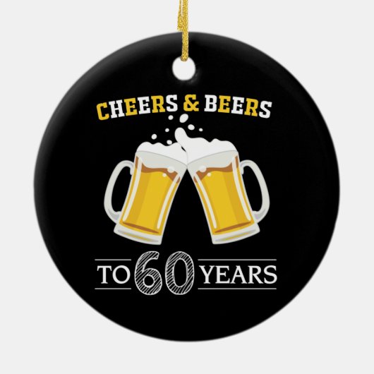 Kaas en bier tot 60 jaar keramisch ornament (Achterkant)