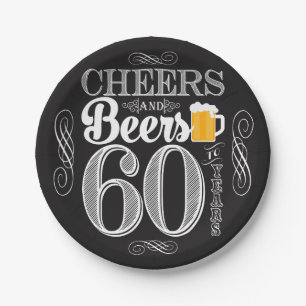 Kaas en bier tot 60 jaar Papier Bord 7 inch