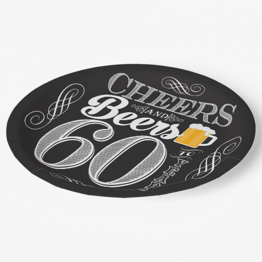 Kaas en bier tot 60 jaar Papier Bord 9" (Gekanteld)