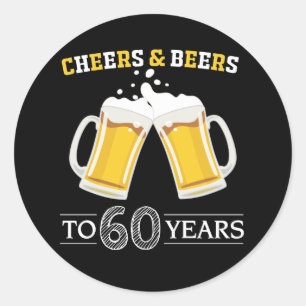 Kaas en bier tot 60 jaar ronde sticker