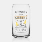 Kaas en bier tot 60 jaar verjaardag blikvorm glas (Achterkant)