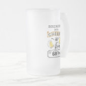 Kaas en bier tot 60 jaar verjaardag matglas bierpul (Voorkant rechts)