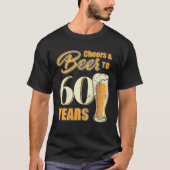 Kaas en bier tot 60 jaar Vreemde verjaardag T-shirt (Voorkant)