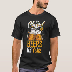 Kaas en bier tot 63 jaar 63e verjaardag t-shirt
