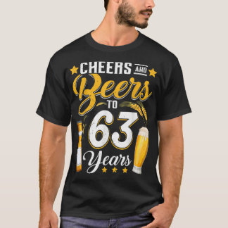 Kaas en bier tot 63 jaar Funny 63rd Birthday D T-shirt