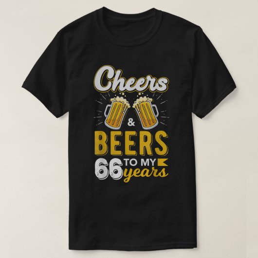 Kaas en bier tot 66 jaar geboortedag t-shirt (Design voorkant)
