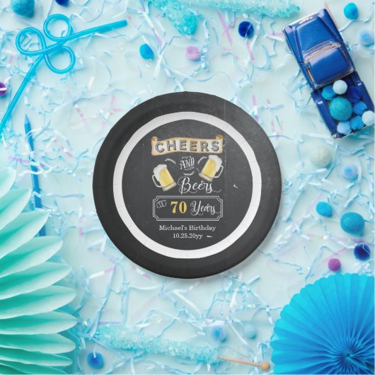 Kaas en bier tot 70 jaar Bord op jaarpapier (Feest)
