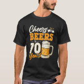 Kaas en bier tot 70 jaar Funny 70th Birthday T-shirt (Voorkant)