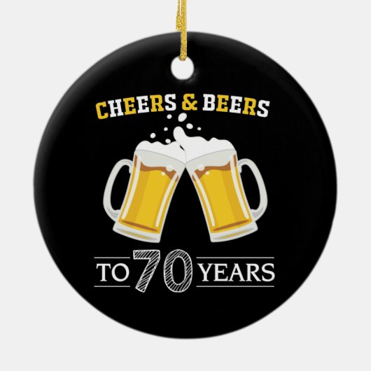 Kaas en bier tot 70 jaar keramisch ornament (Achterkant)