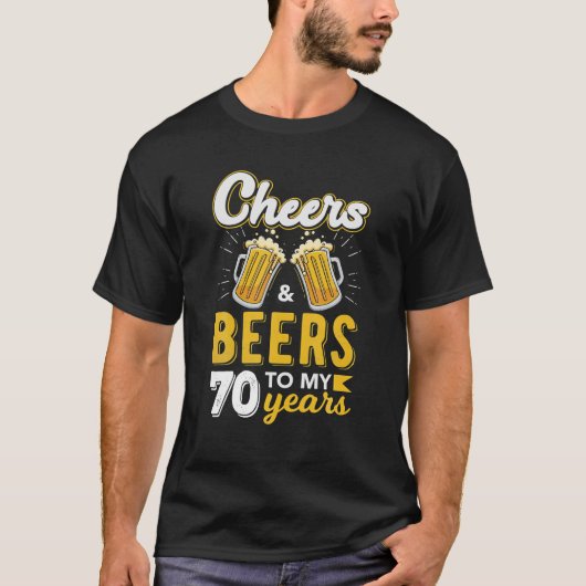 Kaas en bier tot 70 jaar oud, 70 jaar Drink T-shirt (Voorkant)
