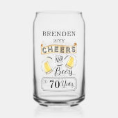 Kaas en bier tot 70 jaar verjaardag blikvorm glas (Voorkant)