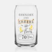 Kaas en bier tot 70 jaar verjaardag blikvorm glas (Achterkant)