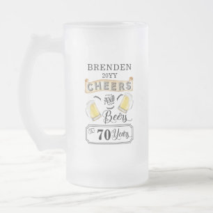 Kaas en bier tot 70 jaar verjaardag matglas bierpul