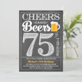 Kaas en bier tot 75 jaar uitnodiging (Staand voorkant)