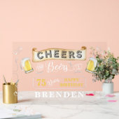 Kaas en bier tot 75 jaar verjaardag acryl bord (Huwelijk)