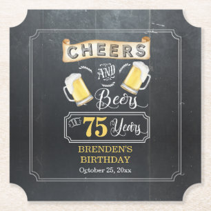 Kaas en bier tot 75 jaar verjaardag kartonnen onderzetters