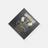 Kaas en bier tot 75 jaar verjaardag servet (Hoek)