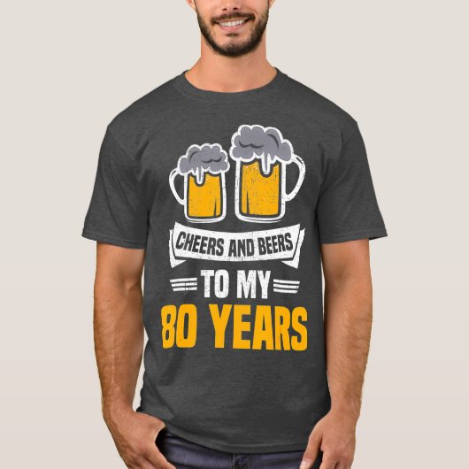 Kaas en bier tot 80 jaar 80 jaar t-shirt (Voorkant)