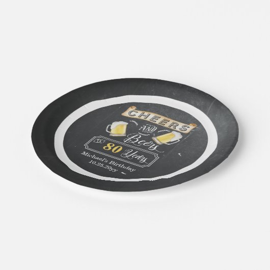 Kaas en bier tot 80 jaar Bord op jaarpapier (Gekanteld)