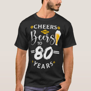 Kaas en bier tot 80 jaar oude grappige 80ste verja t-shirt