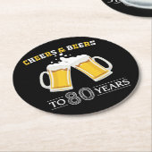 Kaas en bier tot 80 jaar ronde kartonnen onderzetter (Gebogen)