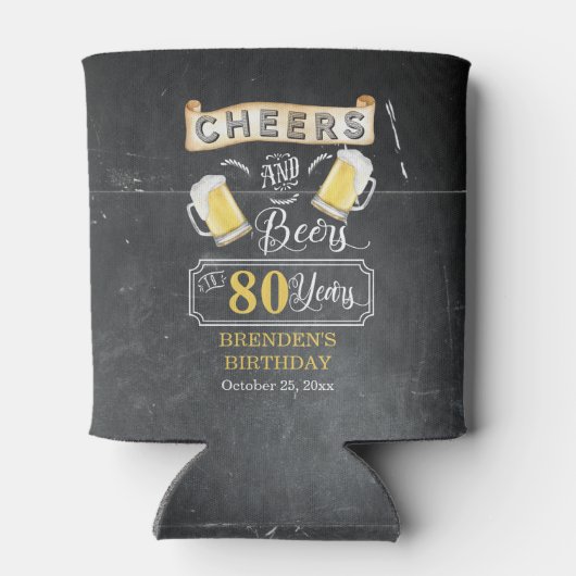 Kaas en bier tot 80 jaar verjaardag blikjeskoeler (Achterkant)