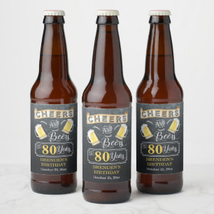 Kaas en bier tot 80 jaar verjaardag etiket