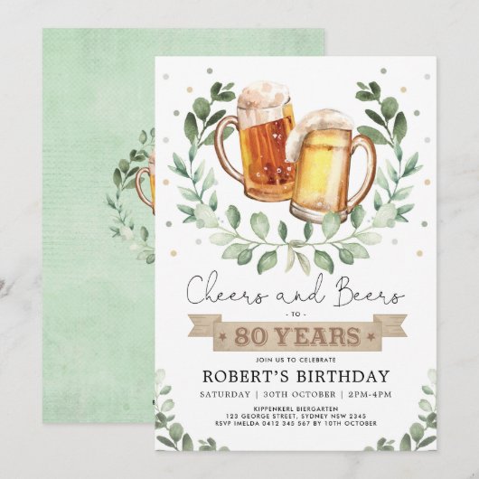 Kaas en bier tot 80 jaar Volwassen Mannen op zater Kaart (Voorkant / Achterkant)