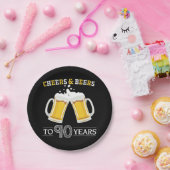 Kaas en bier tot 90 jaar Bord papier (Feest)