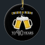 Kaas en bier tot 90 jaar keramisch ornament<br><div class="desc">Kaas en bier tot 90 jaar keramisch sieraad</div>