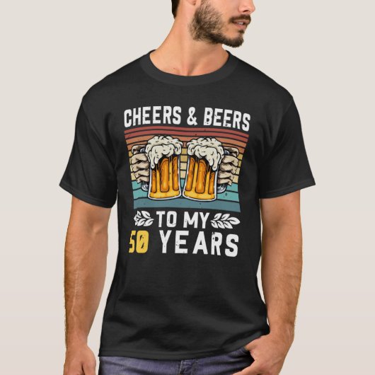 Kaas en bier tot mijn 50e verjaardag 1 t-shirt (Voorkant)