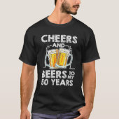 Kaas en bier tot mijn 50e verjaardag t-shirt (Voorkant)