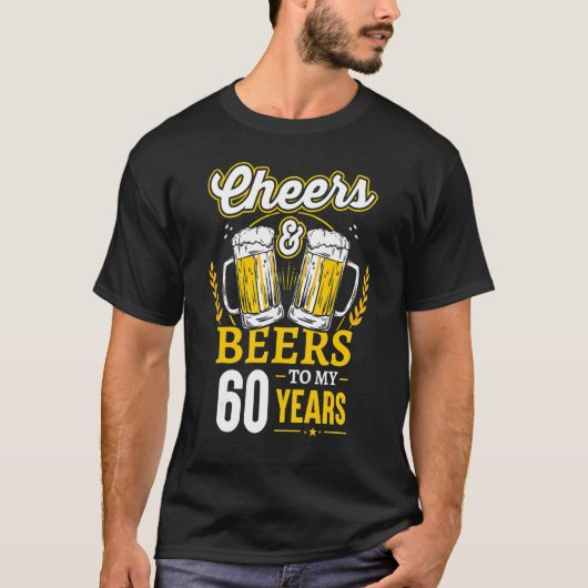 Kaas en bier tot mijn 60ste verjaardag t-shirt (Voorkant)