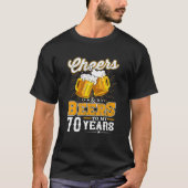Kaas en bier tot mijn zeventigste verjaardag t-shirt (Voorkant)