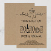 Kaas en bier Uitnodiging eerste verjaardag (Voorkant / Achterkant)