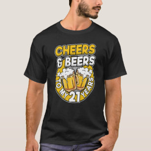 Kaas en bier voor mijn 21-jarige Man 21e geboorte T-shirt