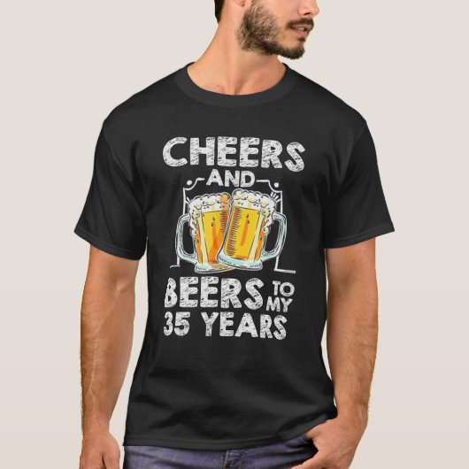 Kaas en bier voor mijn 35-jarige 35e verjaardag t-shirt (Voorkant)