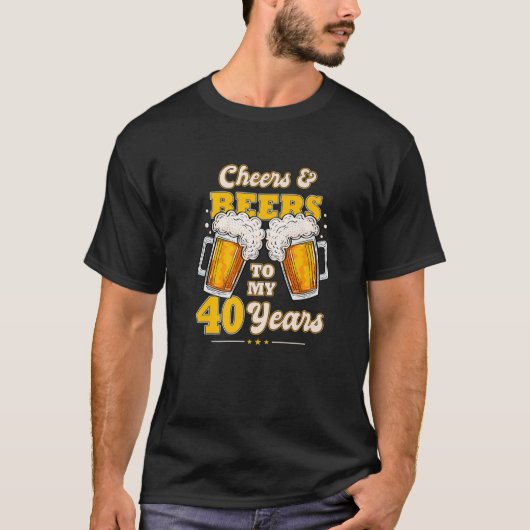 Kaas en bier voor mijn 40-jarig 40e geboortedagens t-shirt (Voorkant)