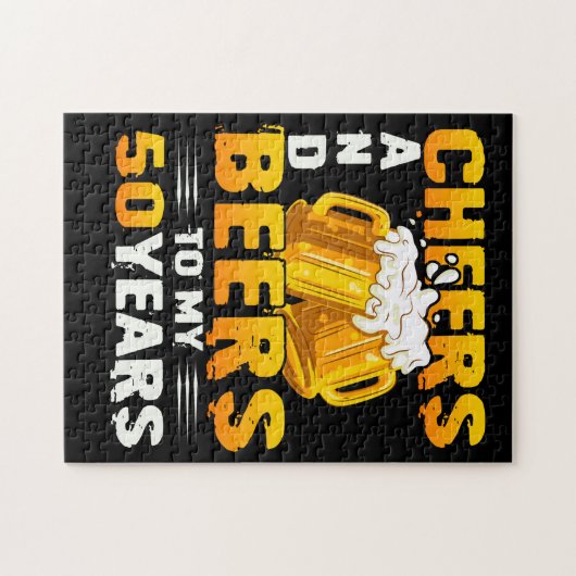 Kaas en bier voor mijn 50-jarige 50ste verjaardag  legpuzzel (Horizontaal)